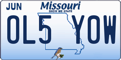 MO license plate OL5Y0W