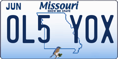 MO license plate OL5Y0X