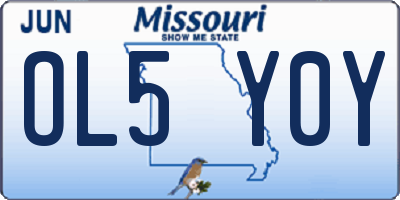MO license plate OL5Y0Y