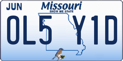 MO license plate OL5Y1D