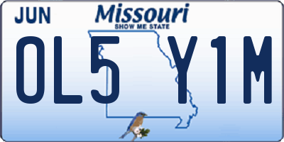 MO license plate OL5Y1M