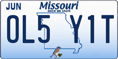 MO license plate OL5Y1T