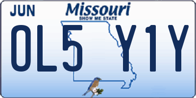MO license plate OL5Y1Y