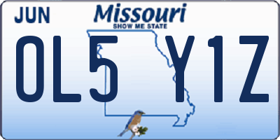 MO license plate OL5Y1Z