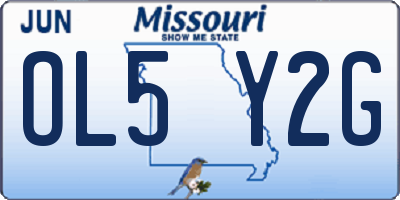 MO license plate OL5Y2G