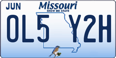 MO license plate OL5Y2H