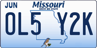 MO license plate OL5Y2K