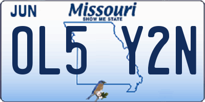 MO license plate OL5Y2N