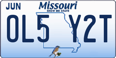 MO license plate OL5Y2T