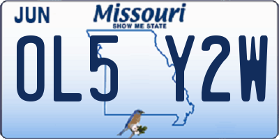 MO license plate OL5Y2W