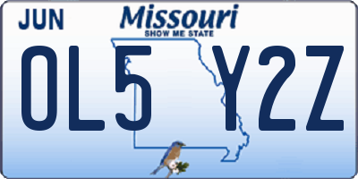 MO license plate OL5Y2Z