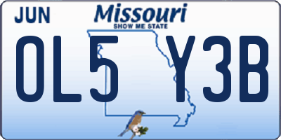 MO license plate OL5Y3B