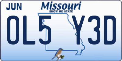 MO license plate OL5Y3D