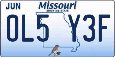MO license plate OL5Y3F