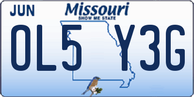 MO license plate OL5Y3G