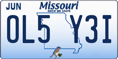 MO license plate OL5Y3I