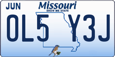 MO license plate OL5Y3J