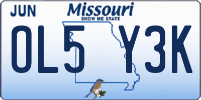 MO license plate OL5Y3K