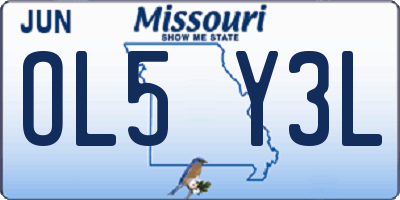 MO license plate OL5Y3L