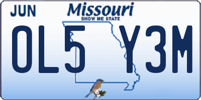 MO license plate OL5Y3M