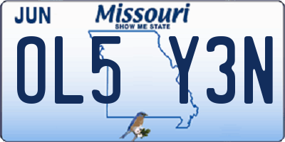 MO license plate OL5Y3N