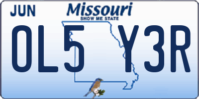 MO license plate OL5Y3R