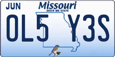 MO license plate OL5Y3S