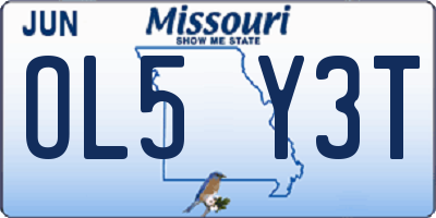 MO license plate OL5Y3T