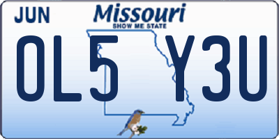 MO license plate OL5Y3U
