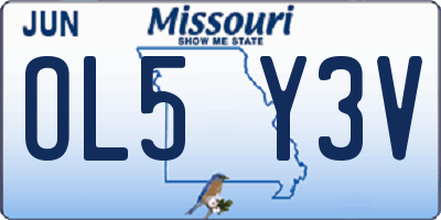 MO license plate OL5Y3V