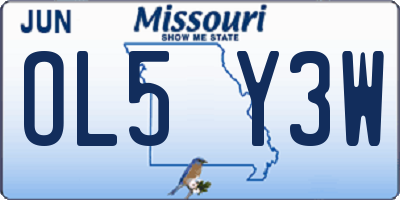 MO license plate OL5Y3W