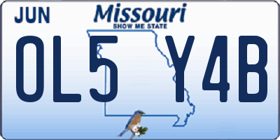 MO license plate OL5Y4B
