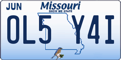 MO license plate OL5Y4I