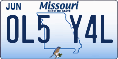 MO license plate OL5Y4L