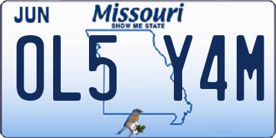 MO license plate OL5Y4M