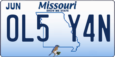 MO license plate OL5Y4N