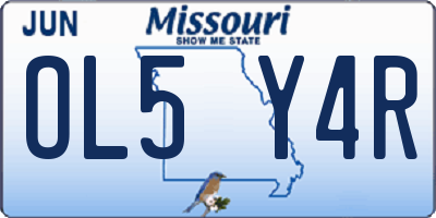 MO license plate OL5Y4R
