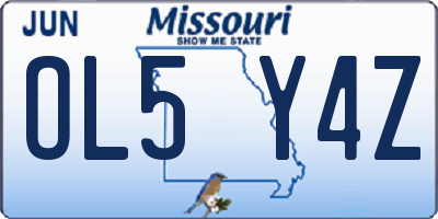 MO license plate OL5Y4Z