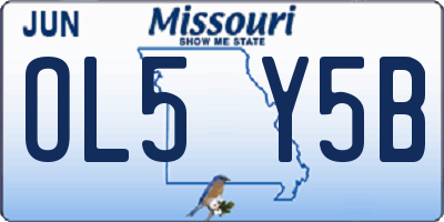 MO license plate OL5Y5B
