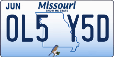 MO license plate OL5Y5D