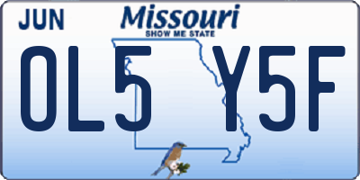 MO license plate OL5Y5F