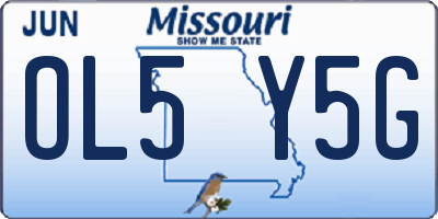 MO license plate OL5Y5G
