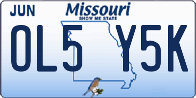 MO license plate OL5Y5K