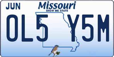 MO license plate OL5Y5M