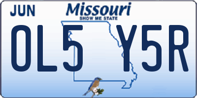 MO license plate OL5Y5R