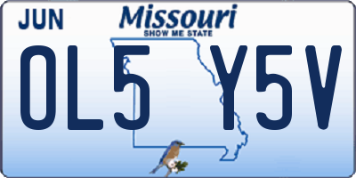 MO license plate OL5Y5V