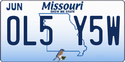 MO license plate OL5Y5W