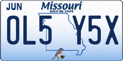 MO license plate OL5Y5X