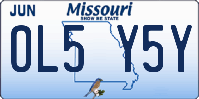 MO license plate OL5Y5Y
