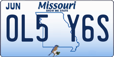 MO license plate OL5Y6S